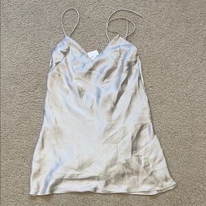 New Zara Cream Satin Slip Dress